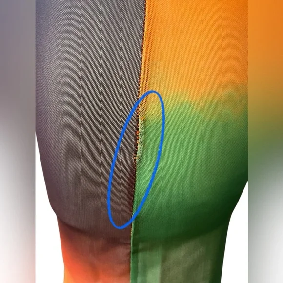 Pistola 2 piece Fine Mesh Rainbow Mini Dress Sz Small Festival Coachella Stretch - Picture 6 of 9